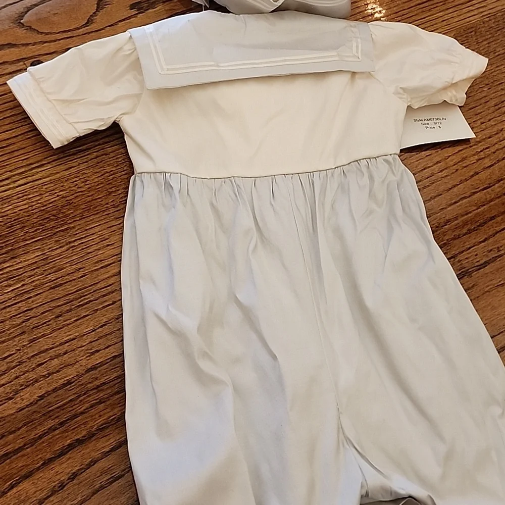Anavelle White Baby Sailor One-Piece with Hat